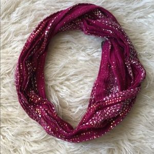 Purple + Sequin Infinity Scarf